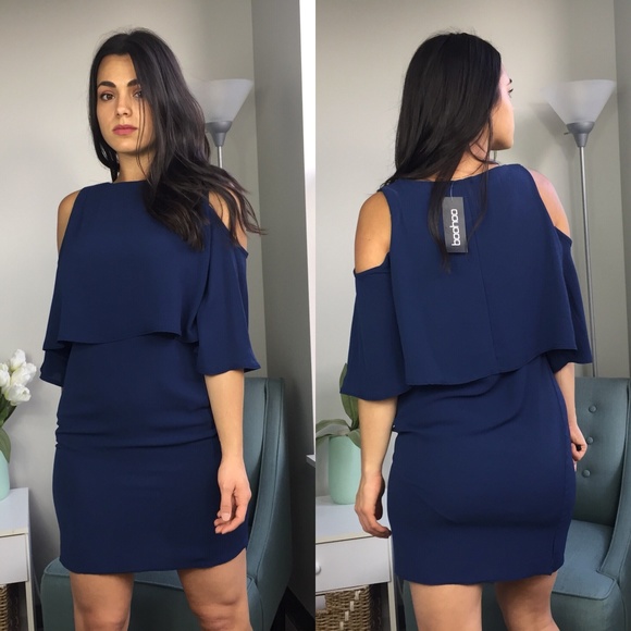 Boohoo Dresses & Skirts - Boohoo Diane Cold Shoulder Double Layer Dress